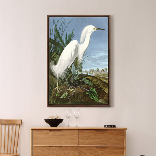 John James Audubon, Snowy Heron or White Egret,The Birds of America,canvas print,canvas art,canvas wall art,large wall art,framed art,p2469