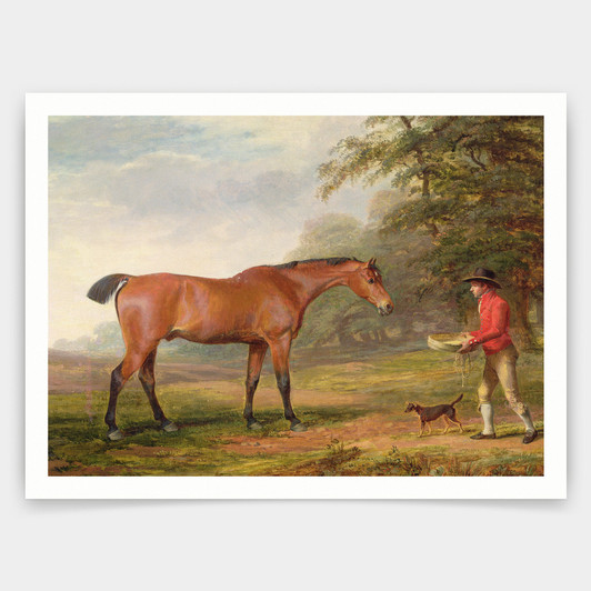 George Garrard,A Bay Horse,art prints,Vintage art,canvas wall art,famous art prints,V3865