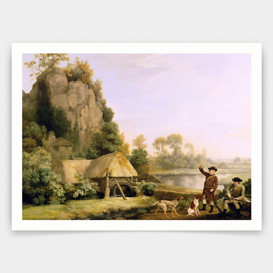 George Stubbs,Two Gentlemen Going a Shooting,art prints,Vintage art,canvas wall art,famous art prints,V3899