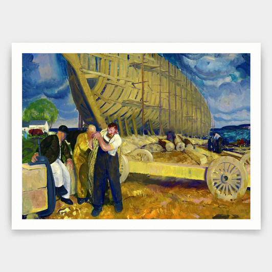 George Wesley Bellows,Builders of Ships, 1916,art prints,Vintage art,canvas wall art,famous art prints,V3906