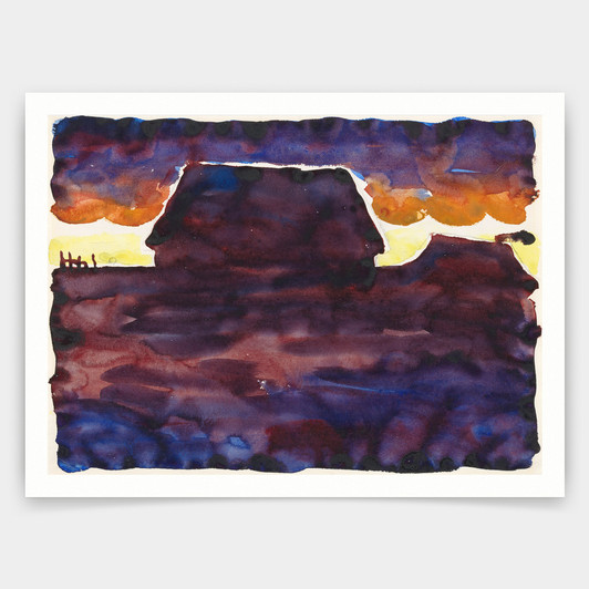 Georgia O'Keeffe,Morning Sky with Houses, 1916,art prints,Vintage art,canvas wall art,famous art prints,V3930