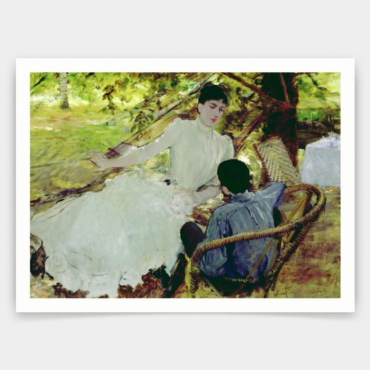 Giuseppe Nittis,In the Hammock II, 1884,art prints,Vintage art,canvas wall art,famous art prints,V3952