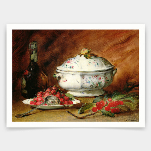 Guillaume Romain Fouace,Still Life with a Soup Tureen,art prints,Vintage art,canvas wall art,famous art prints,V3965