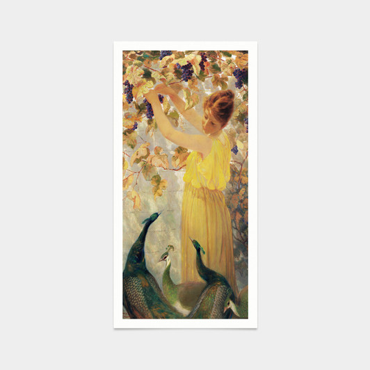 William Baxter Palmer Closson,Feeding the Peacocks,art prints,Vintage art,canvas wall art,famous art prints,vertical narrow prints,V7569