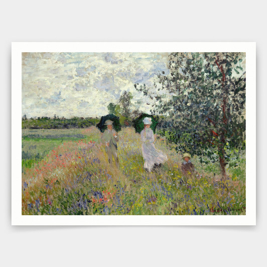 Claude Monet,Promenade near Argenteuil,art prints,Vintage art,canvas wall art,famous art prints,V3428
