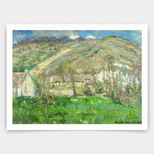 Claude Monet,Hamlet in the Cliffs near Giverny,art prints,Vintage art,canvas wall art,famous art prints,V3404