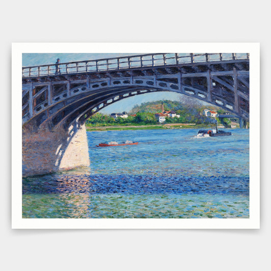 Gustave Caillebotte, Bridge at Argenteuil and the Seine,art prints,Vintage art,canvas wall art,famous art prints,V3971