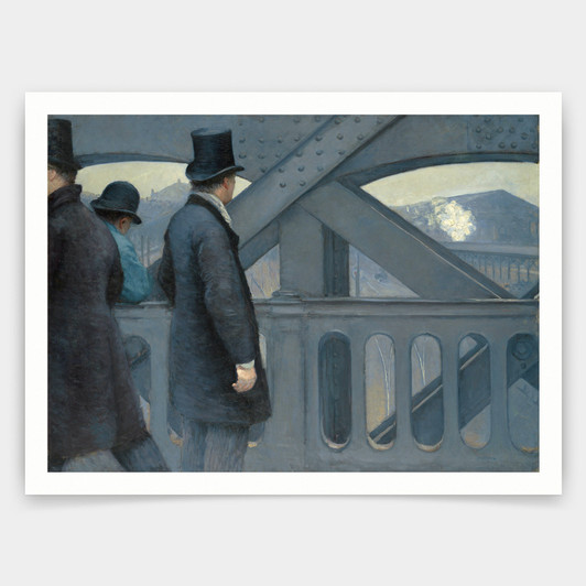 Gustave Caillebotte,On the Pont de l'Europe, 1877,art prints,Vintage art,canvas wall art,famous art prints,V3979