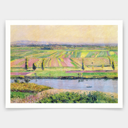 Gustave Caillebotte,The Plain of Gennevilliers from the Hills of Argenteuil,art prints,Vintage art,canvas wall art,famous art prints,V3987