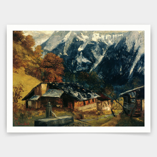 Gustave Courbet,An Alpine Scene, 1874,art prints,Vintage art,canvas wall art,famous art prints,V3991