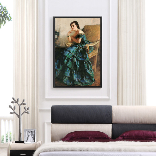 Giuseppe Palanti,Portrait of Clelia De Simoni Nobili,Portrait of woman on chair,canvas print,canvas art,canvas wall art,large wall art,p2227