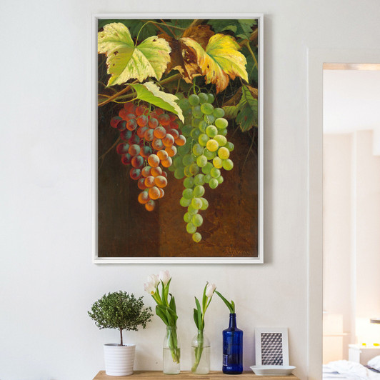 Andrew John Henry Way,Two Bunches of Grapes,Grape still life,canvas print,canvas art,canvas wall art,large wall art,framed wall art,p2169