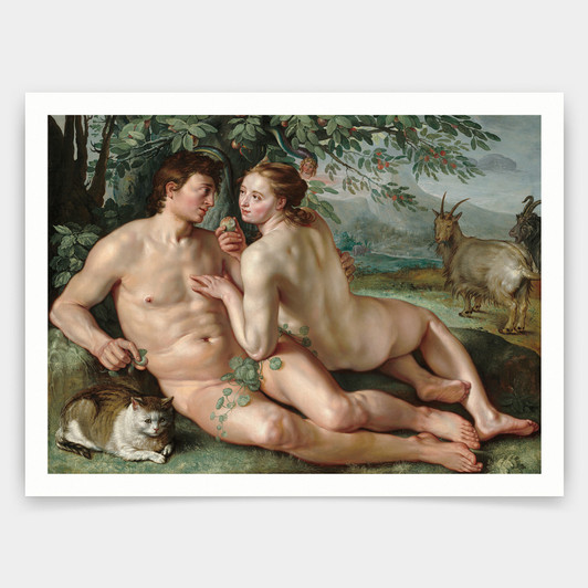 Hendrick Goltzius,The Fall of Man,art prints,Vintage art,canvas wall art,famous art prints,V4055