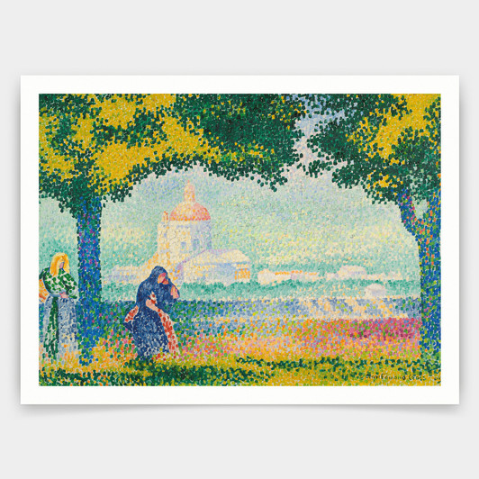 Henri Edmond Cross,Church of Santa Maria near Assisi,art prints,Vintage art,canvas wall art,famous art prints,V4068