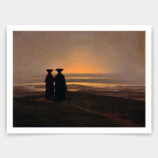 Caspar David Friedrich,Sunset Brothers,art prints,Vintage art,canvas wall art,famous art prints,V3311