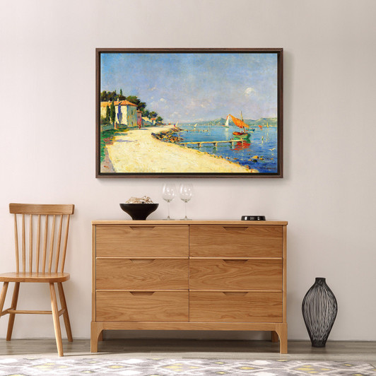 Stanislas Lépine,Landscape with boats,canvas print,canvas art,canvas wall art,large wall art,framed wall art,p2088