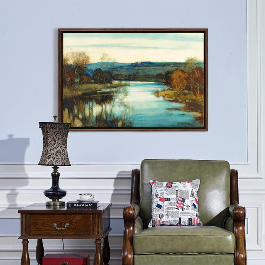 Sir David Young Cameron,The Waning Light,Early morning winter river landscape,canvas print,canvas art,canvas wall art,large wall art,p2086