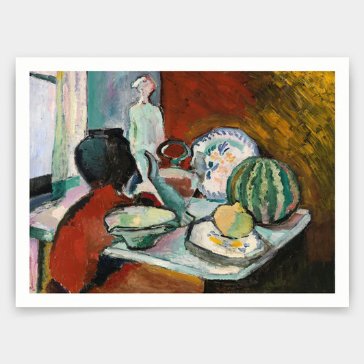 Henri Matisse,Dishes and Melon,1906,art prints,Vintage art,canvas wall art,famous art prints,V4112
