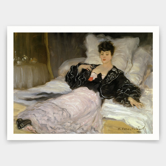 Henry Caro Delvaille,Deep In Thought By Henry Caro Delvaille,art prints,Vintage art,canvas wall art,famous art prints,V4140