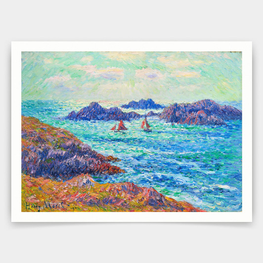 Henry Moret,Kerellec Island,Ouessant,Island Landscape Art,art prints,Vintage art,canvas wall art,famous art prints,V4142