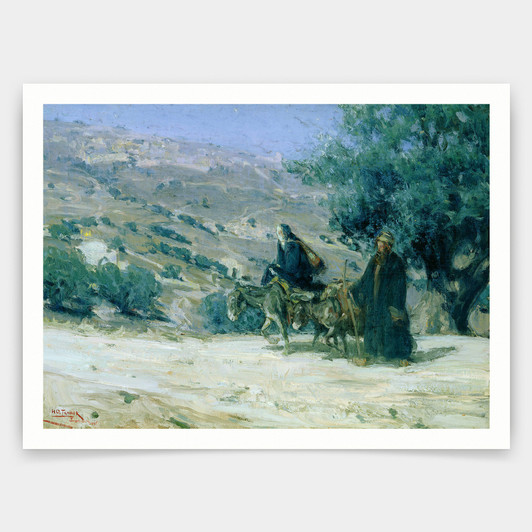 Henry Ossawa Tanner,Flight into Egypt,art prints,Vintage art,canvas wall art,famous art prints,V4144