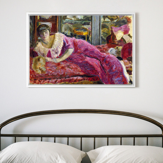 Pierre Bonnard,Misia on a Divan,Woman reclining on sofa,woman in red dress,canvas print,canvas art,canvas wall art,large wall art,p2051