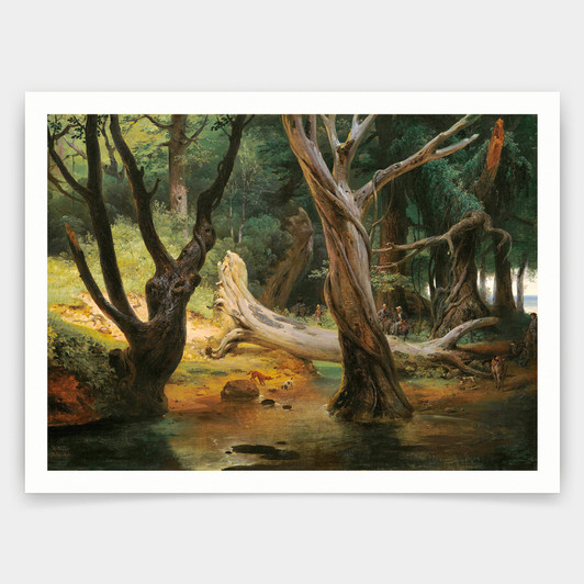 Horace Vernet,Departure for the Hunt in the Pontine Marshes,art prints,Vintage art,canvas wall art,famous art prints,V4159