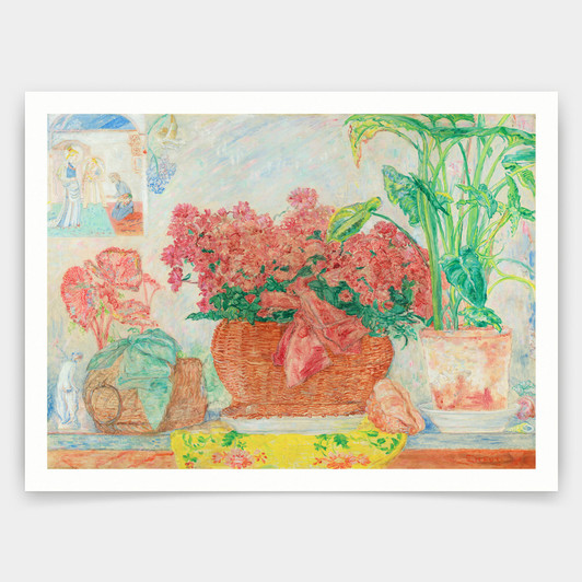 James Ensor,Azaleas,Flowerpot still life,art prints,Vintage art,canvas wall art,famous art prints,V4209