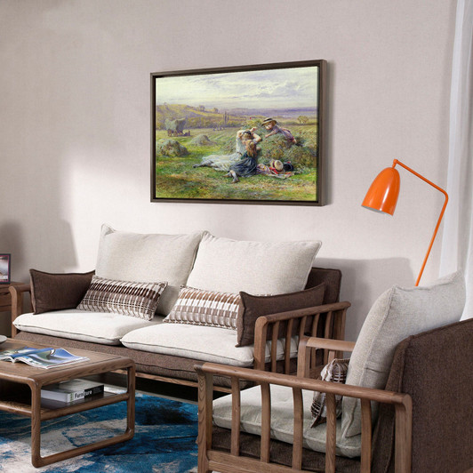 William Stephen Coleman,Resting,Nursery Wall Art,Little girls resting on a haystack,large wall art,framed wall art,canvas wall,large,M5178