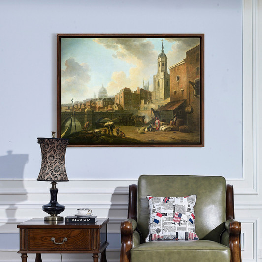 William Marlow,Fresh Wharf Near London Bridge,large wall art,framed wall art,canvas wall art,large canvas,M5171