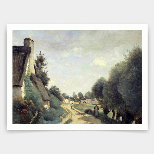 Jean Baptiste Camille Corot,A Road Near Arras,art prints,Vintage art,canvas wall art,famous art prints,V4285