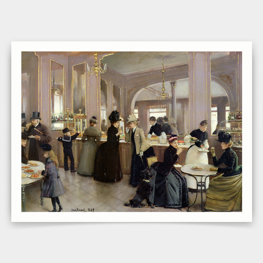 Jean Beraud,La Patisserie,Pastry shop Gloppe,art prints,Vintage art,canvas wall art,famous art prints,V4304