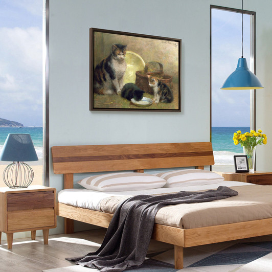 Walter Frederick Osborne,Cat and Kittens,large wall art,framed wall art,canvas wall art,large canvas,M5129