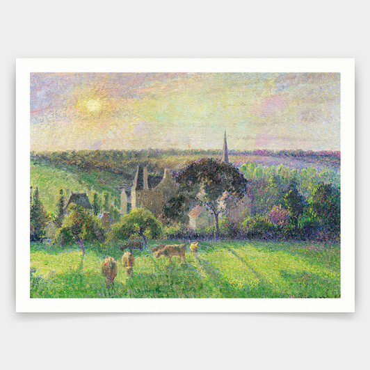 Camille Pissarro,The Church and Farm of Eragny,art prints,Vintage art,canvas wall art,famous art prints,V3271