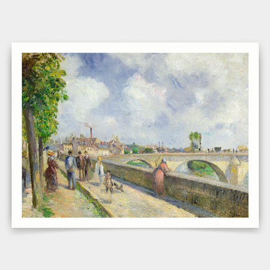 Camille Pissarro,The Bridge at Pontoise,art prints,Vintage art,canvas wall art,famous art prints,V3270