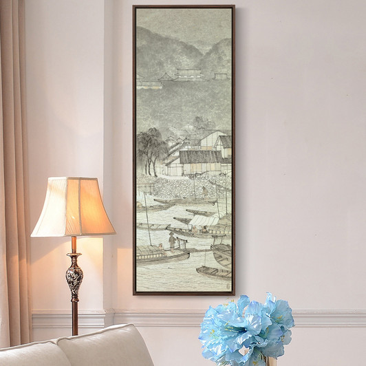 Shiko Imamura,Eight Famous Sights of Omi II,Japanese landscape painting,Vertical Narrow Art,large wall art,framed wall art,canvas wall ,M748
