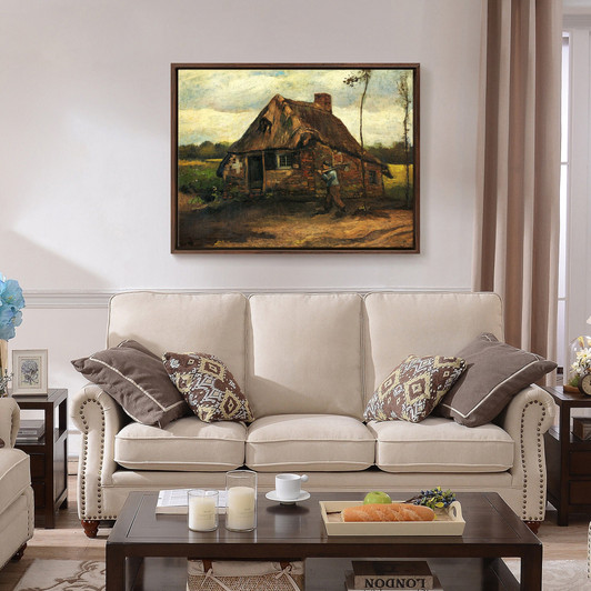Vincent van Gogh,Cottage with Peasant Coming Home,large wall art,framed wall art,canvas wall art,large canvas,M5077