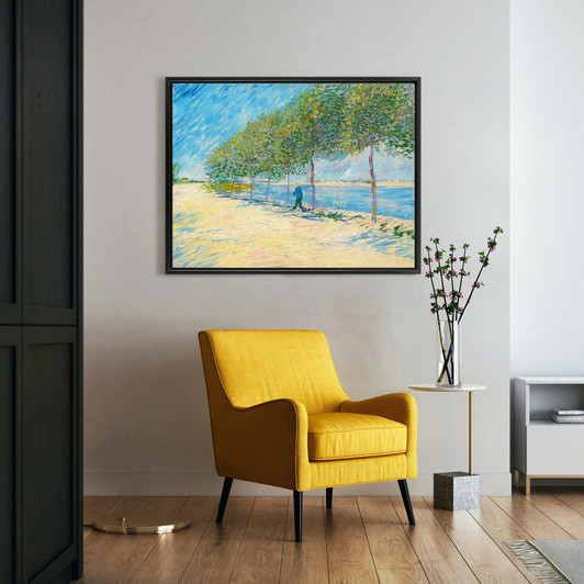 Vincent van Gogh,By the Seine,large wall art,framed wall art,canvas wall art,large canvas,M5076