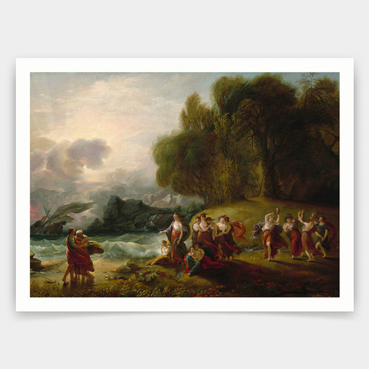 Benjamin West,Telemachus and Calypso,art prints,Vintage art,canvas wall art,famous art prints, V3200