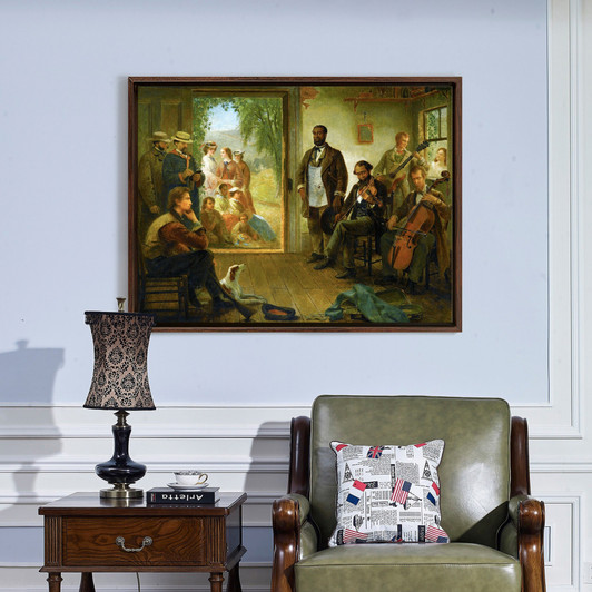 Thomas Hicks,The Musicale, Barber Shop, Trenton Falls, New York, 1866,large wall art,framed wall art,canvas wall art,large canvas,M5036
