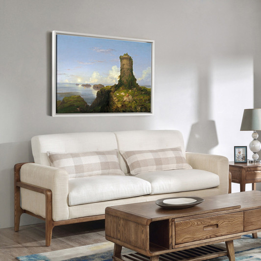 Thomas Cole,Italian Coast Scene with Ruined Tower,large wall art,framed wall art,canvas wall art,large canvas,M5022
