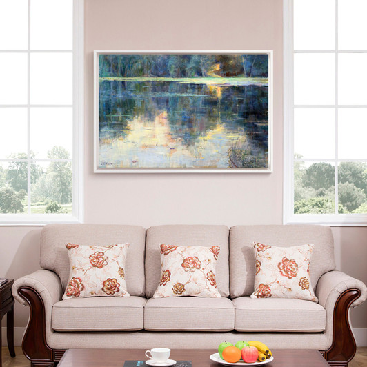 Julia Beck,The Last Ray of Sunshine ,Early morning lake scenery,canvas print,canvas art,canvas wall art,large wall art,framed wall art,p1991