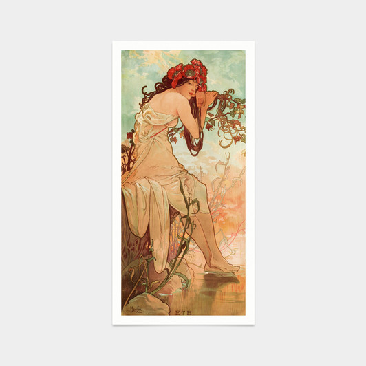 Alphonse Mucha,Summer,from the series The Seasons, 1896,art prints,Vintage art,canvas wall art,famous art prints,vertical narrow printsV7642