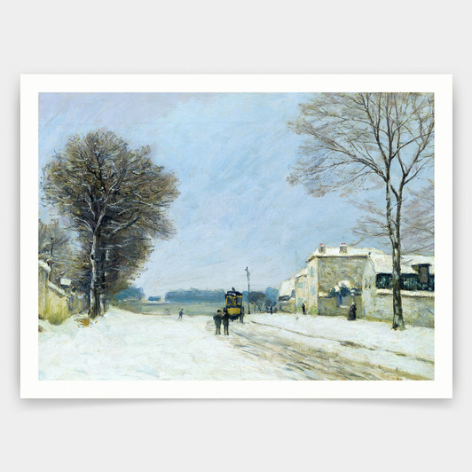 Alfred Sisley,Winter, Snow Effect, 1876 ,art prints,Vintage art,canvas wall art,famous art prints,V3109