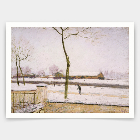 Alfred Sisley,Snow Effect Effet De Neige Pastel On Paper C 1880-1885,art prints,Vintage art,canvas wall art,famous art prints,V3076