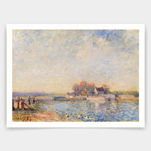 Alfred Sisley,Saint Mammès–Loing Canal,art prints,Vintage art,canvas wall art,famous art prints,V3073