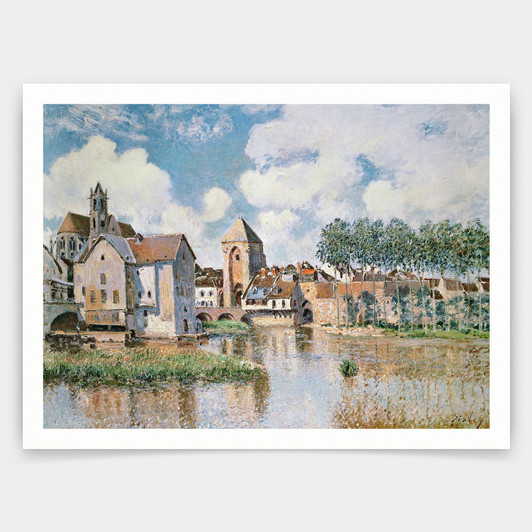 Alfred Sisley,Moret sur Loing the Porte de Bourgogne,art prints,Vintage art,canvas wall art,famous art prints,V3065