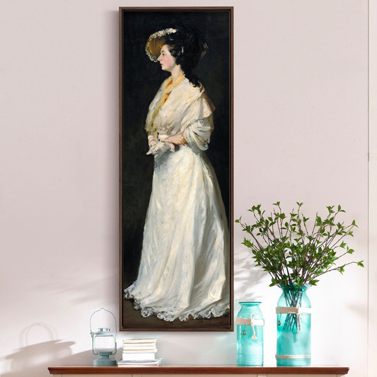 Robert Henri,Young Woman in White,Vertical Narrow Art,large wall art,framed wall art,canvas wall art,M730