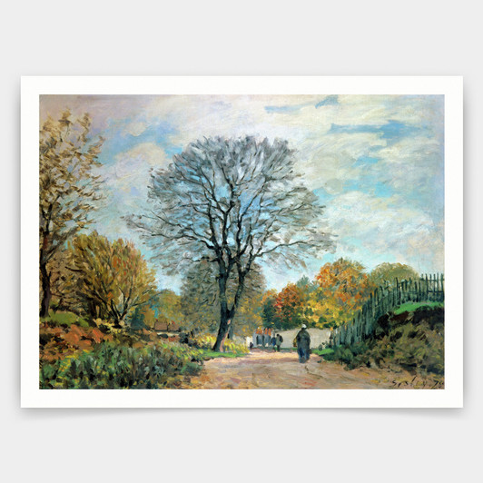 Alfred Sisley,A Road In Seine-et-marne, 1878,art prints,Vintage art,canvas wall art,famous art prints,V3042