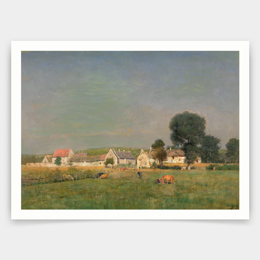 Alfred De Knyff,The Village Chaslepont,art prints,Vintage art,canvas wall art,famous art prints,V3034